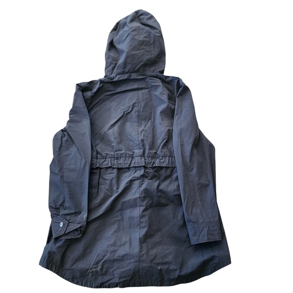 J.Crew Womens Navy Blue Hooded Rain Jacket Cotton Nylon Utility Anorak Small - Picture 7 of 7